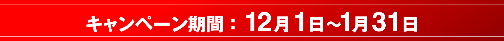 キャンペーン期間： 12月1日〜1月31日